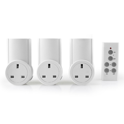 Yuletide wireless remote control socket, set of 3 with remote