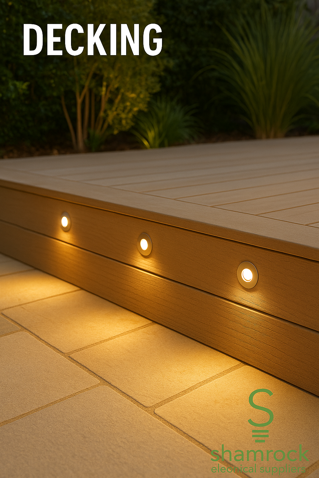 EVOLEC 240V LED DeckLite 40 mm – Warm & Cool White