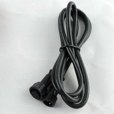 Yuletide 3 metre black blank extension lead with a male and a female connector for 230V string lights