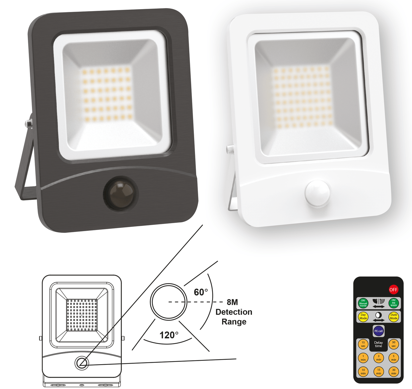 Remote Control PIR LED 10W Floodlight IP65