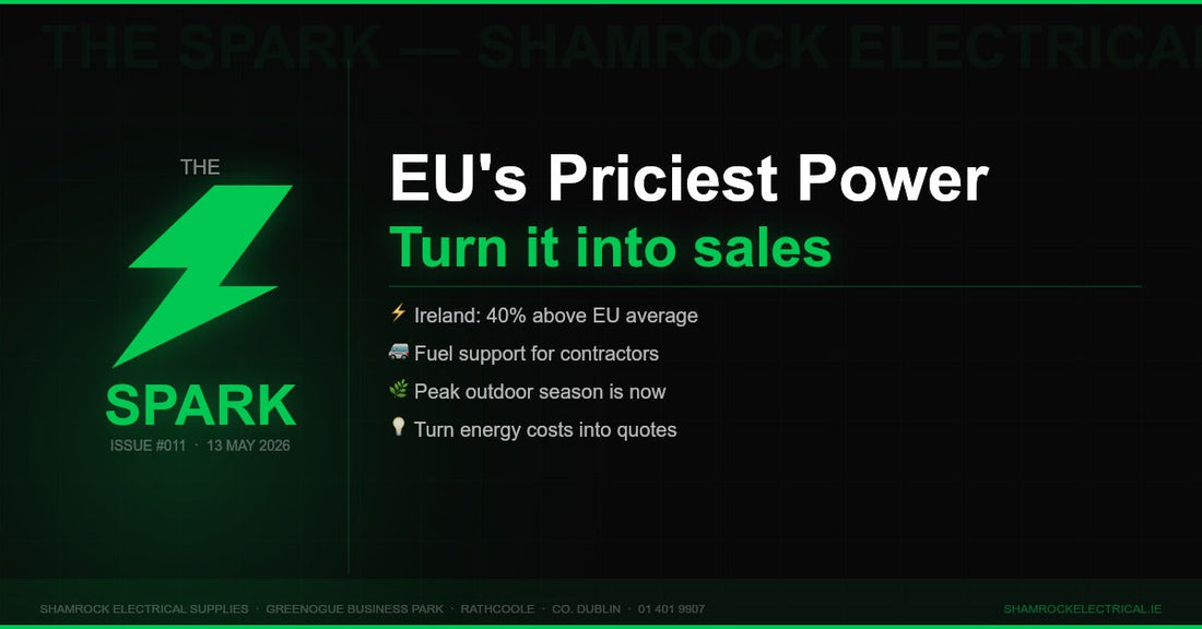 The Spark Issue 011 — Ireland most expensive EU country for electricity, outdoor electrical season May 2026