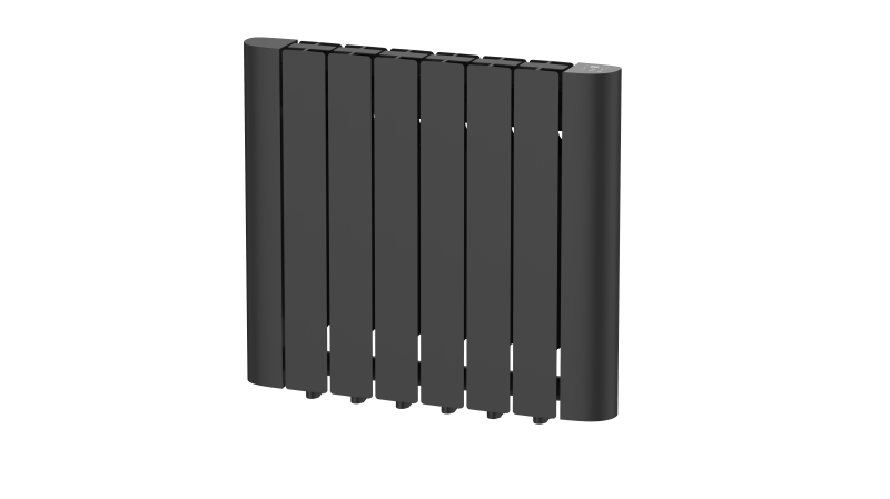 Titan 1200W six fin smart WiFi electric radiator in matt black shown against a white background