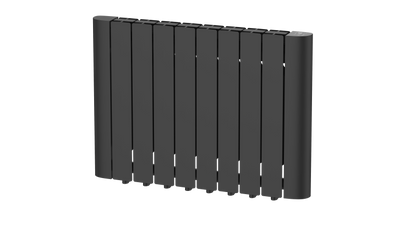 Titan 1500W eight fin smart WiFi electric radiator in matt black shown against a white background