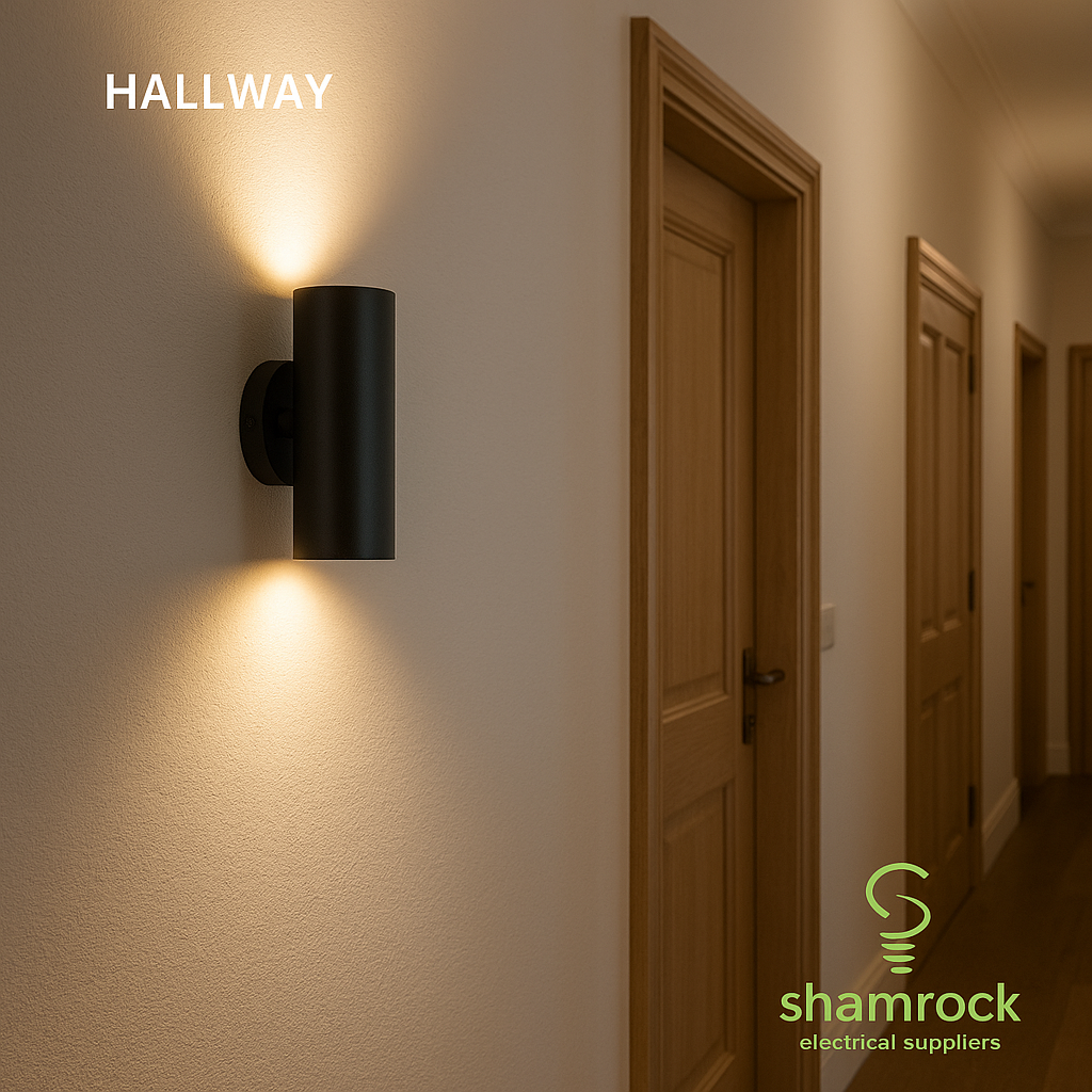 GU10 Black Up/Down Wall Light, IP44