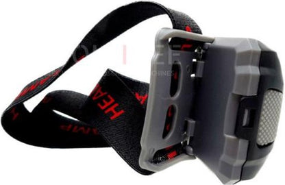 USB rechargeable LED head torch with COB LED, 5W, 1.2Ah Li-ion battery.
