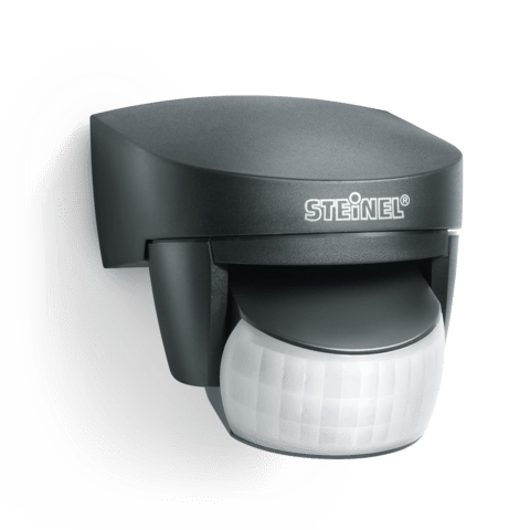 Advanced 140 wall-mounted PIR motion detector in black, front view.