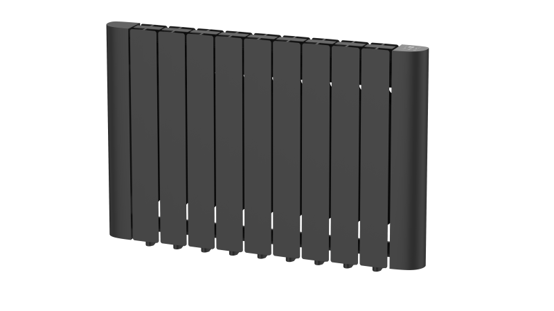 Titan 1800W nine fin smart WiFi electric radiator in matt black shown against a white background
