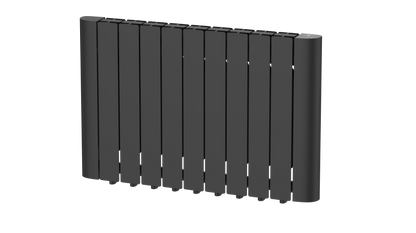 Titan 1800W nine fin smart WiFi electric radiator in matt black shown against a white background