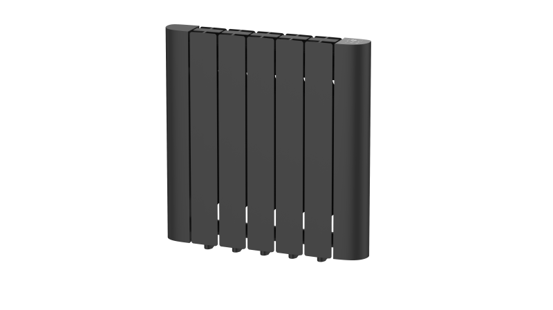 Titan 900W five fin smart WiFi electric radiator in matt black shown against a white background