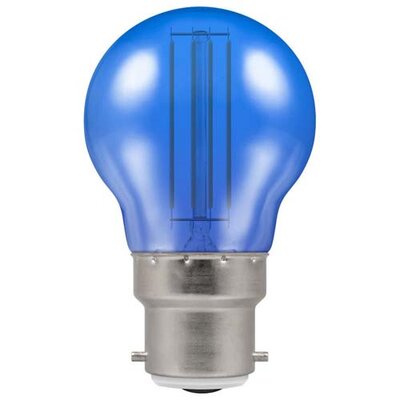 Evolamp 2W LED filament golf ball lamp, blue, B22 bayonet cap