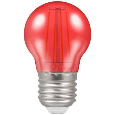 Evolamp 2W LED filament golf ball lamp, red, E27 screw cap