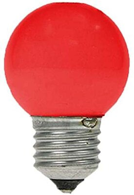 Evolec 1W LED PVC golf ball lamp, red, E27 screw cap