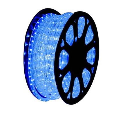 Evolec 44 metre LED rope light drum lit in blue