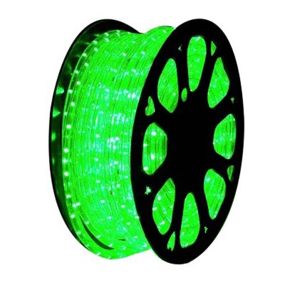 Evolec 44 metre LED rope light drum lit in green