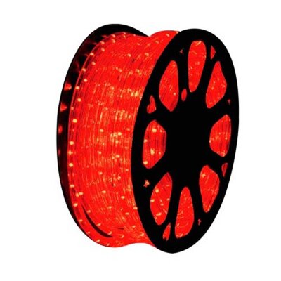 Evolec 44 metre LED rope light drum lit in red