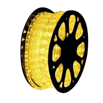 Evolec 44 metre LED rope light drum lit in warm white