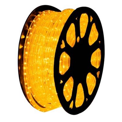 Evolec 44 metre LED rope light drum lit in yellow