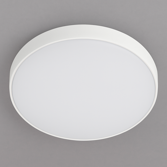 Close-up of the Evolec 18/25W Bathroom LED Luminaire with slimline white finish and IP65 waterproof design.