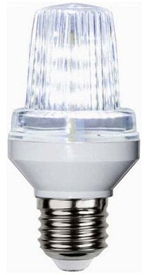 Evolec LED strobe lamp, clear ribbed lens on an E27 screw cap