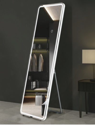 LED full length 5ft mirror with touch sensor, dimmable light and adjustable CCT 3000K 4000K 6500K, floor standing or wall hanging design