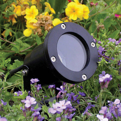 Black GU10 LED Garden Spotlight with Spike & Surface Mount, 800mm Flex