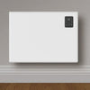 Titan WiFi electric panel heater video, white wall mounted smart heater with digital thermostat