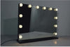 Hollywood LED vanity mirror video, 12 dimmable bulbs switching from warm to natural to cool white light