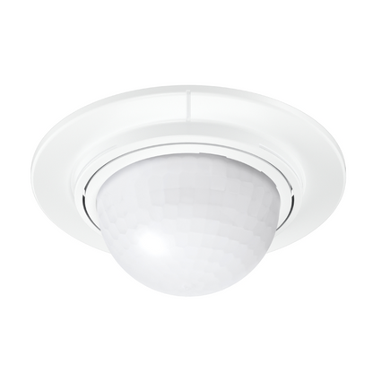 Steinel IS 2360 DE ECO 8 m recessed ceiling PIR motion sensor in white—front view.