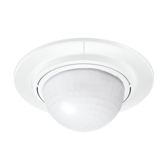 Steinel IS 2360 DE ECO 8 m recessed ceiling PIR motion sensor in white—front view.