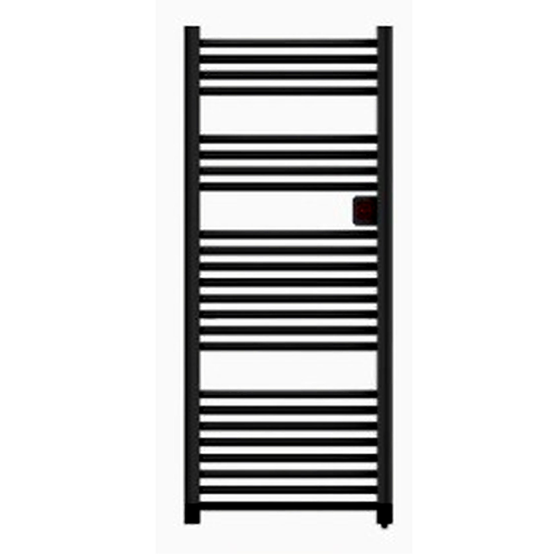 White electric WiFi towel rail radiator with control panel, 750W bathroom heating