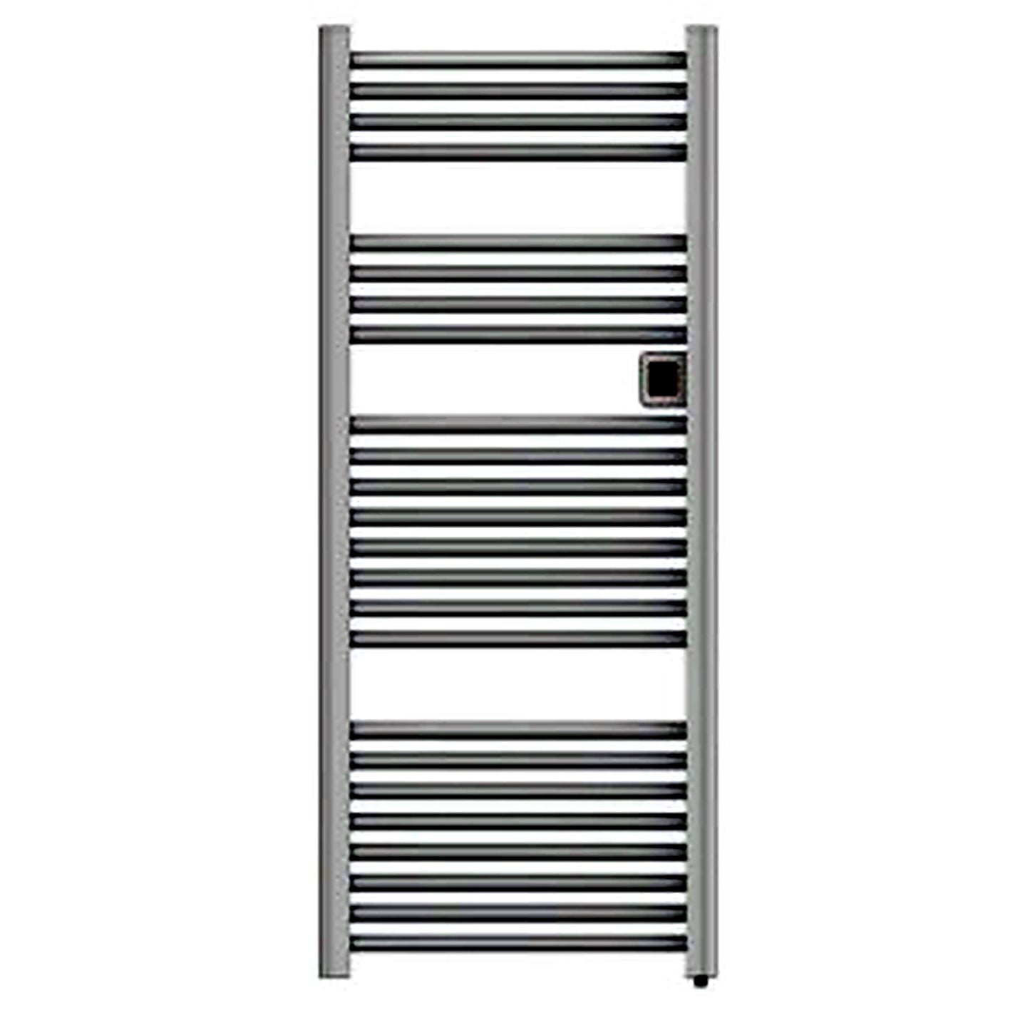 White electric WiFi towel rail radiator with control panel, 750W bathroom heating
